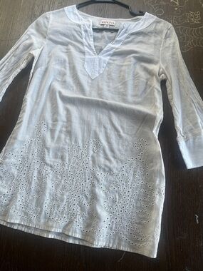 Merona White Eyelet Embroidered Tunic